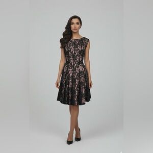 Julian Taylor Lace Fit & Flare Dress